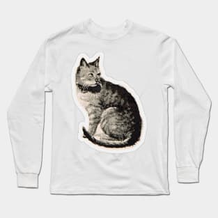 Cat vintage drawing Long Sleeve T-Shirt